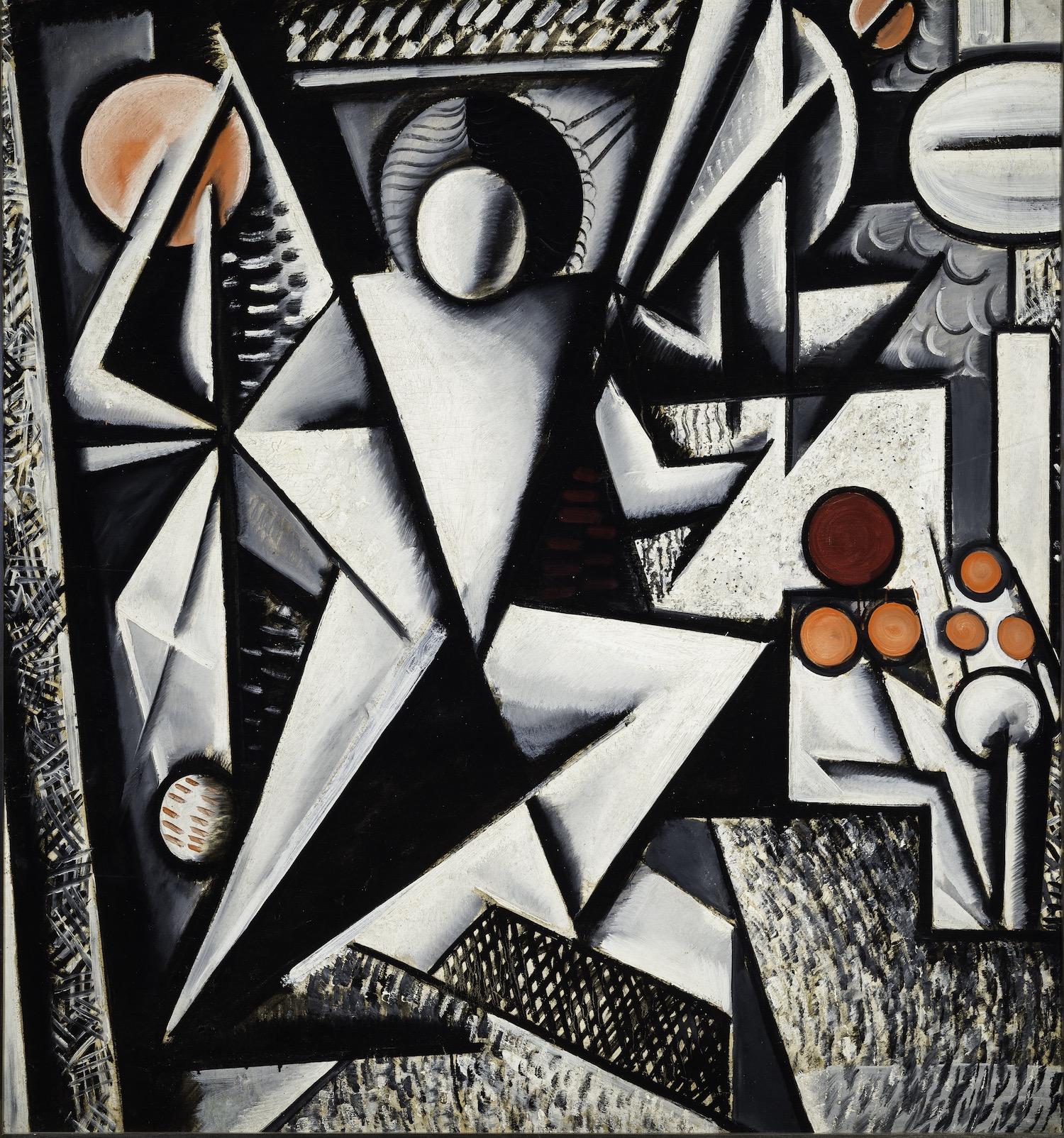 Béla Uitz: Icon Analysis (Fight), 1921/1922. Oil on canvas, 155,5×144,5 cm. Museum of Fine Arts – Hungarian National Gallery